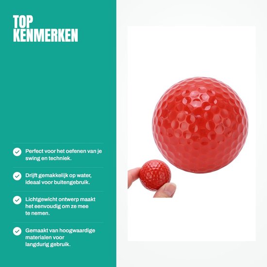 Zeynomax - Drijvende golfballen - Golf oefenballen - Ideaal voor training - Rood - Waterdicht en lichtgewicht - Geschikt voor alle golfers - 2 lagen van Merkloos — afbeelding 2