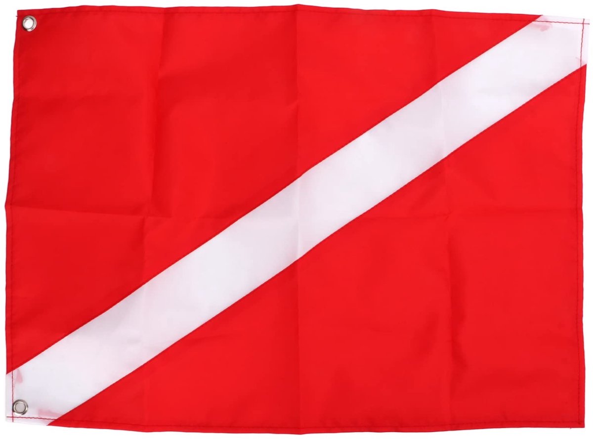 Diving Vlag voor Duikers, Onderwater Vissen en Freediving - Rood/Wit