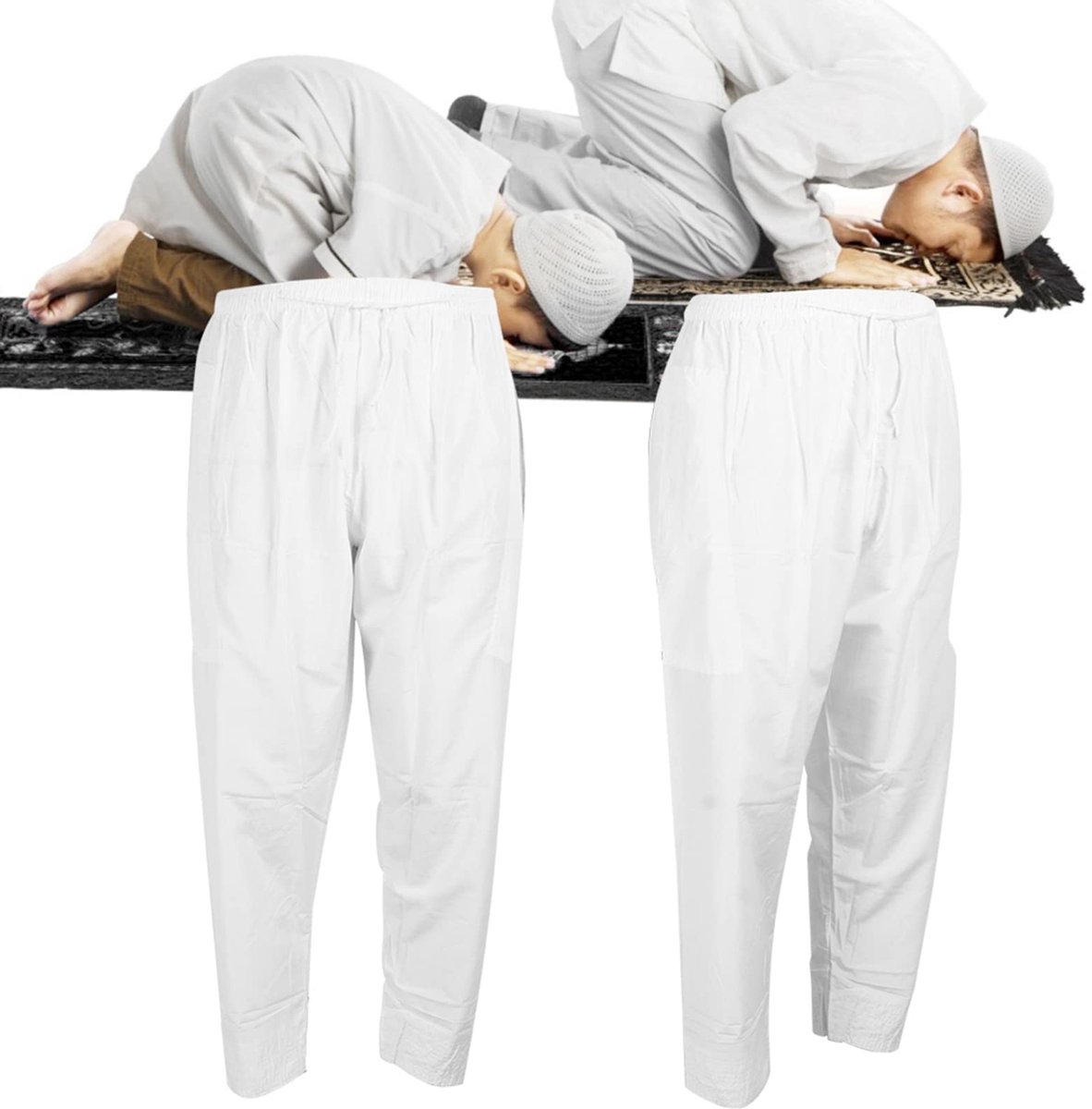 Dailygoods- Moslimbroek Loszittend - Polyester/Katoen - Elastische Tailleband - Steekzakken - Voor Lente/Herfst - Comfortabele Stijl - Herenbroek