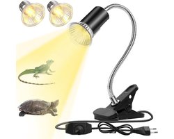 Mizikuu Heat Lamp 50W Reptiles Terrarium Lamp UVA/UVB Heat Spot Lamp with Clip E27