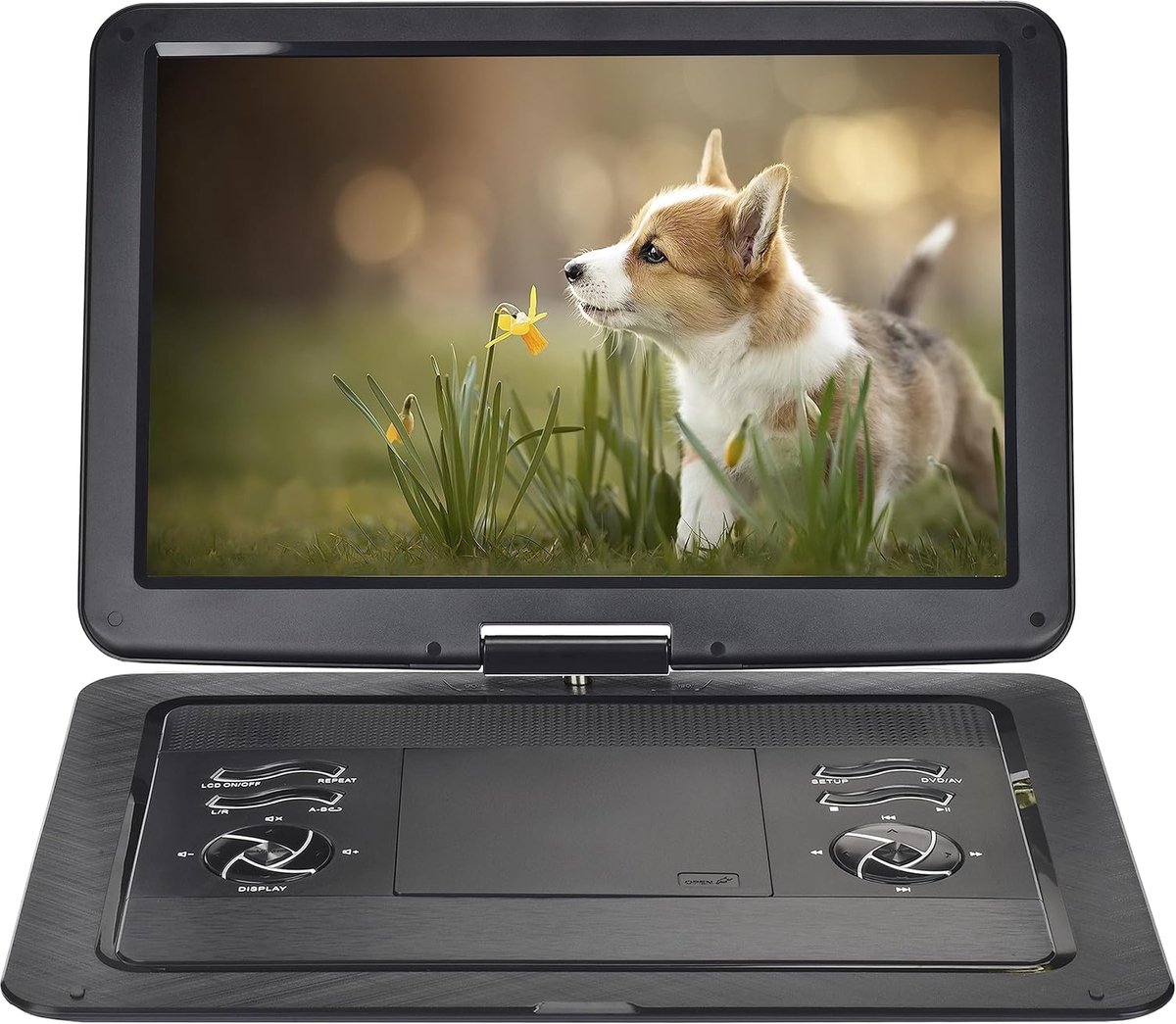 YOOHOO Portable DVD Player for Car and Children with Display, 17.1 Inch HD Screen with Battery, Supports All Regions, Multi-Region, Car DVD Player for Kids, Headphone/SD/USB