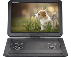YOOHOO Portable DVD Player for Car and Children with Display, 17.1 Inch HD Screen with Battery, Supports All Regions, Multi-Region, Car DVD Player for Kids, Headphone/SD/USB