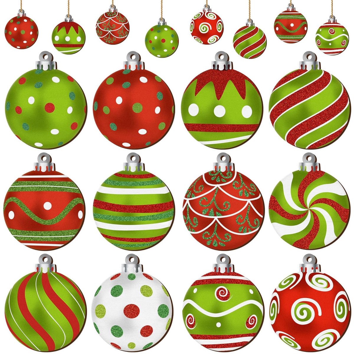 Dailygoods- Kerstboomversiering 24 Stuks - Houten Ballen - Kerstversiering - Doe-het-zelf - Veilig voor Kinderen - Veelkleurig Hout - Kerstballen