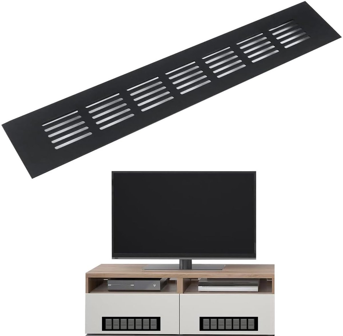 Dailygoods- Ventilatierooster Aluminiumlegering - Rechthoekig 50 x 300 mm - Corrosiebestendig - Duurzaam - Glad en Glanzend - Effectieve Luchtcirculatie - Luchtrooster