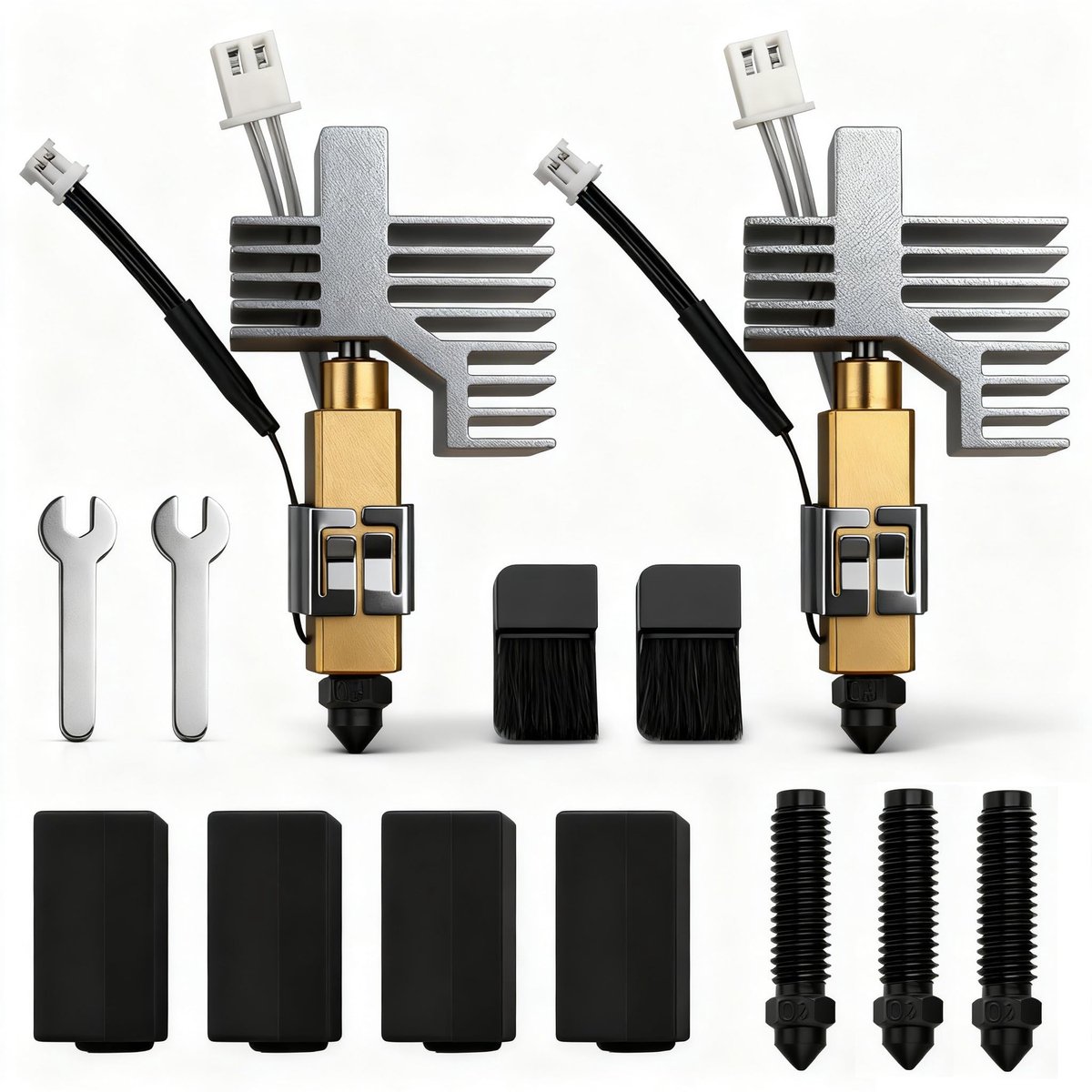 Dailygoods- Hotend Keramisch - 2 Stuks 0,4 mm - 0,2 mm/0,6 mm Mondstukken - Siliconen Afdekking - Voor Elegoo Centauri - Hittebestendig Materiaal - 3D-printer
