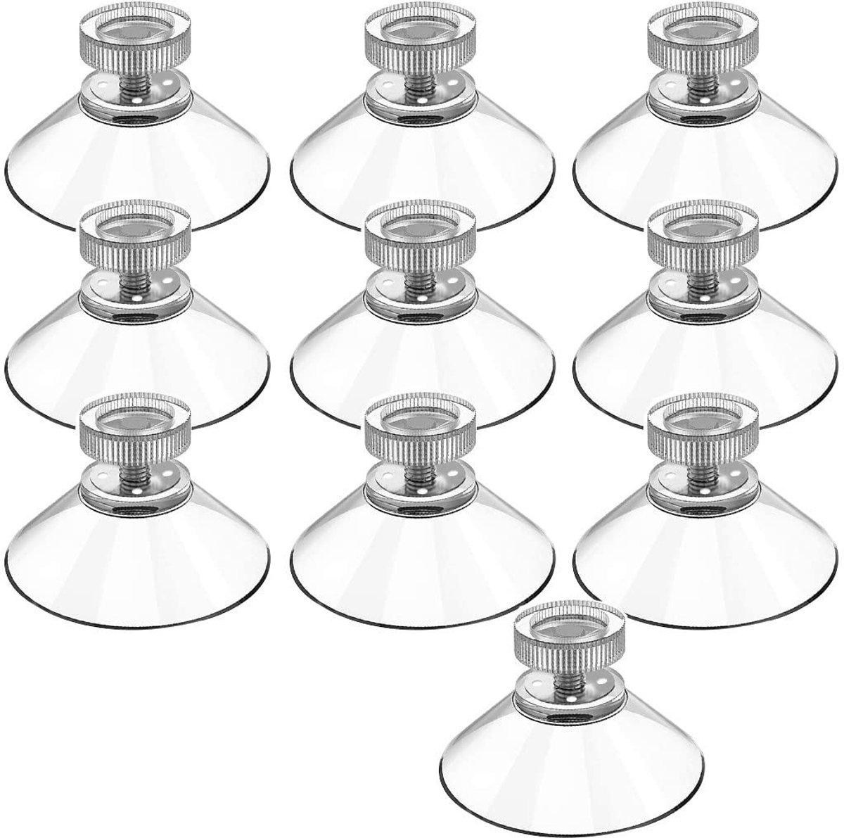Dailygoods- Zuignap met schroefdraad - Transparant - Kartelmoeren - Antislip - Geschikt voor glas - Sterke bevestiging - Zuignapbevestiging