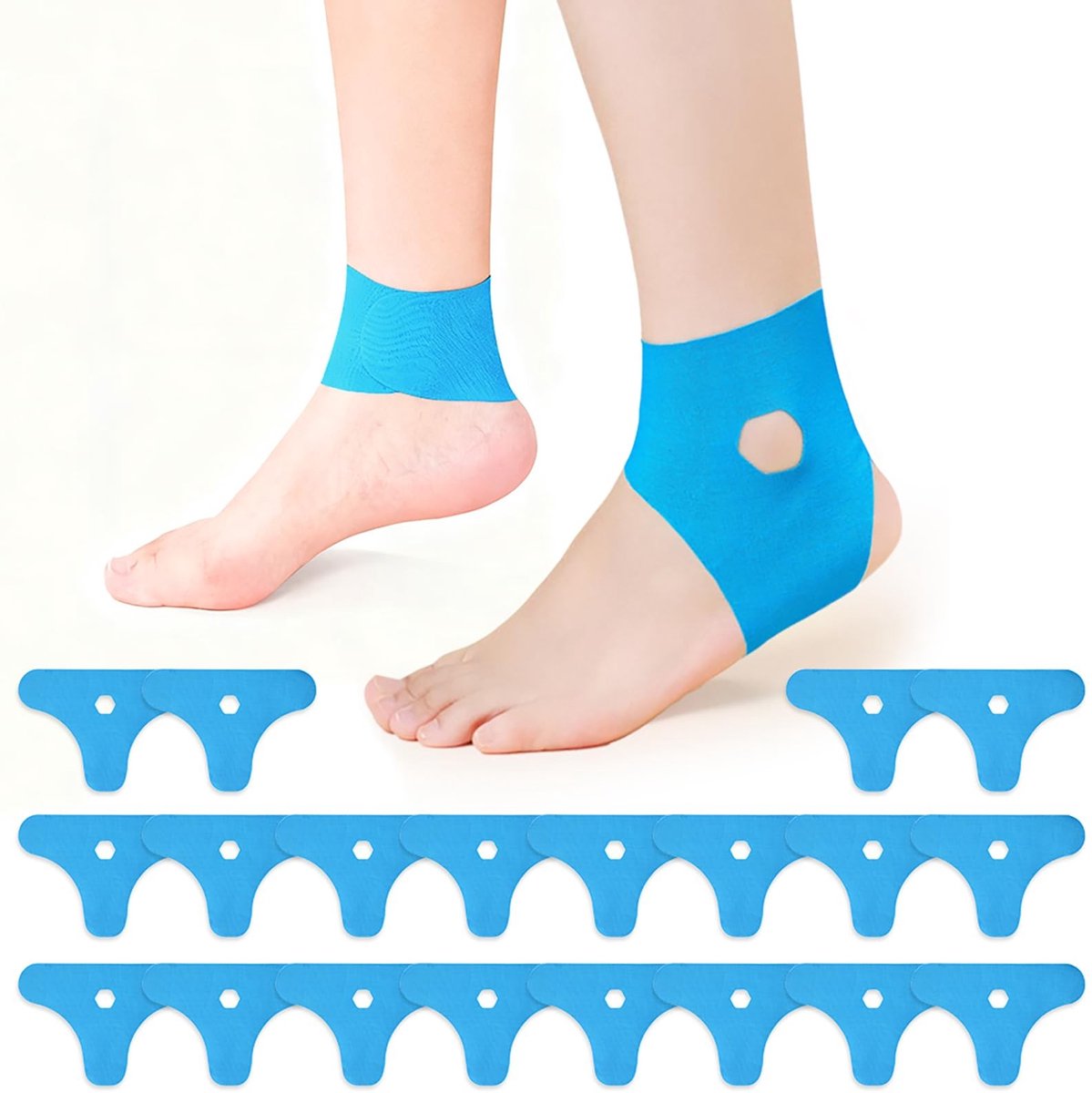 Dailygoods- Kinesiotape 20 Stuks - Voorgesneden Enkelgewricht - Sterke Hechting - Waterdicht Elastisch - Huidvriendelijk - Optimale Gewrichtsstabilisatie - Sporttape