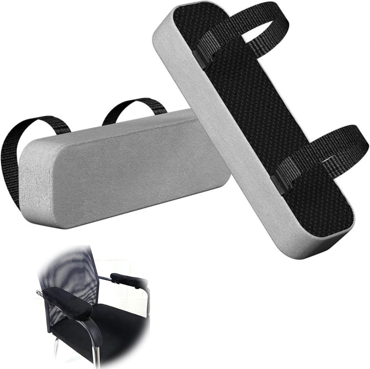 Dailygoods- Armleuningkussens 2 Stuks - Ergonomische Traagschuim Pads - Machinewasbare Bekleding - Antislip Stof - Comfortabele Polyestervezel - Effectieve Pijnverlichting - Armleuningen