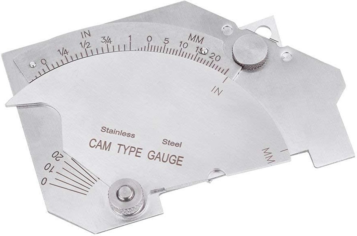 Dailygoods- Lasmeetgereedschap met roestvrij staal - Lasmeter - Inspectie van gelaste oppervlakken - Meetbereidingshoek tot 60 graden - Lineaire metingen tot 50 mm - Duurzaam en slijtvast