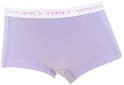 Lichtpaarse boxer met witte elastische band met roze en paarse 'VINGINO 1997' tekst.