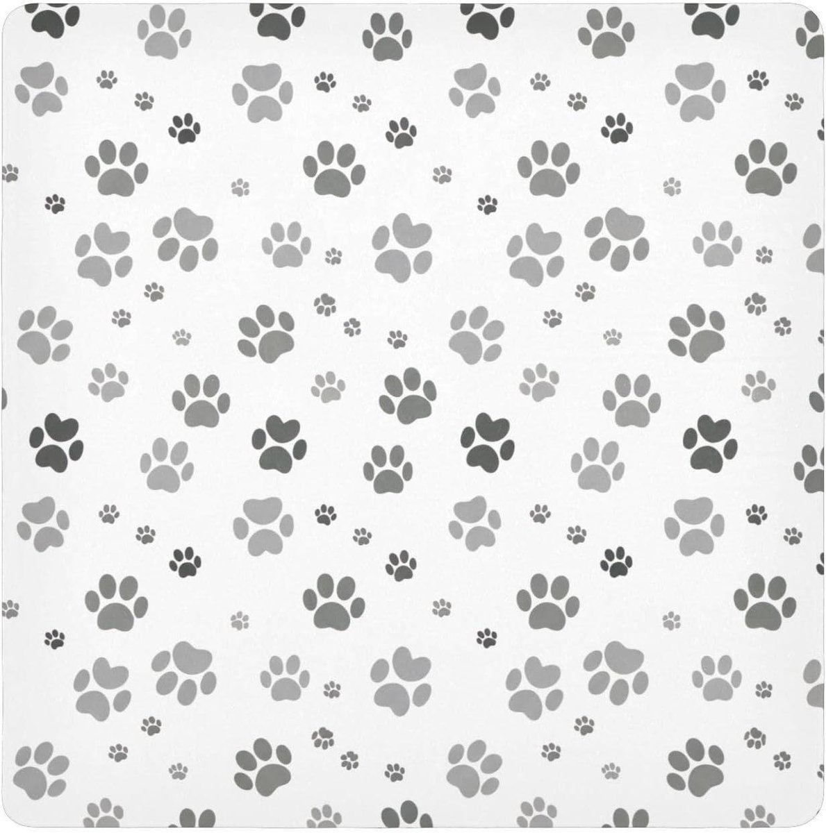 Zelfklevende Doek Camera Lens Wrap - Beschermende Wikkeldoek - Spullen Beschermen - Zelfklevende Randen - 35x35cm - Grijze Dierenpootafdrukken Wit