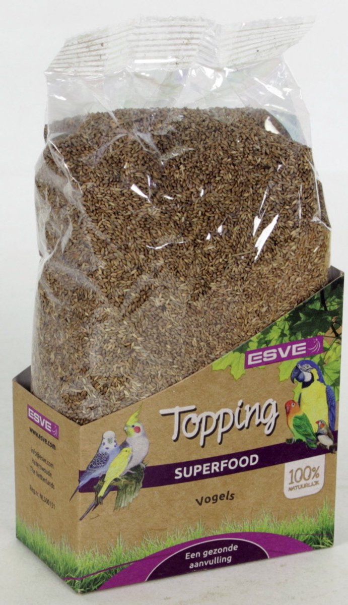 ESVE Topping Foniopaddy 250 gram | voedzaam fonio paddy graszaad voor vogels