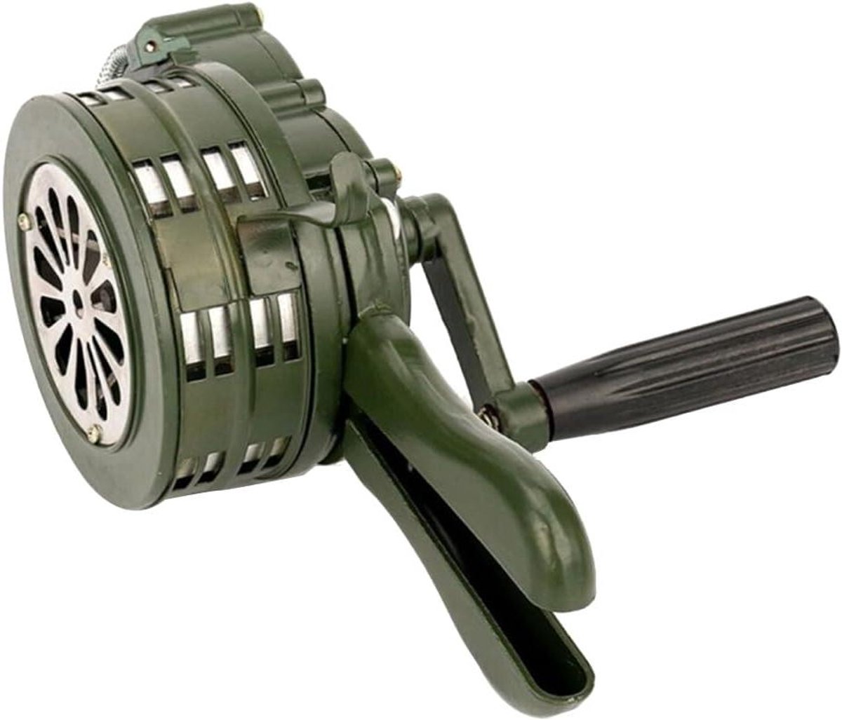 Nood Sirene - Handzwengel Alarm - Noodsituaties Melden - 110 Decibel Geluid - 1110 Gram - Groen
