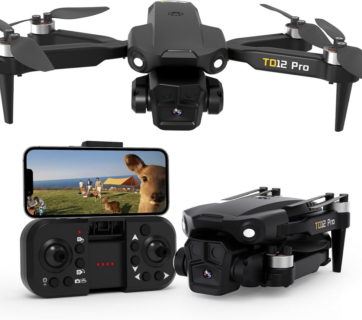 Beginners Drone - RC Quadcopter - Luchtfotografie Maken - Opvouwbaar Ontwerp - 1080p HD Camera - Zwart