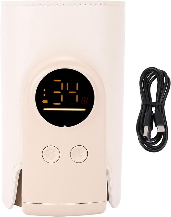 Milk Bottle Warmer, USB Rechargeable Portable Bottle Warmer Insulated Sleeve for Travel Outdoor, Keeps Milk Warm for Power Supplies — afbeelding 3