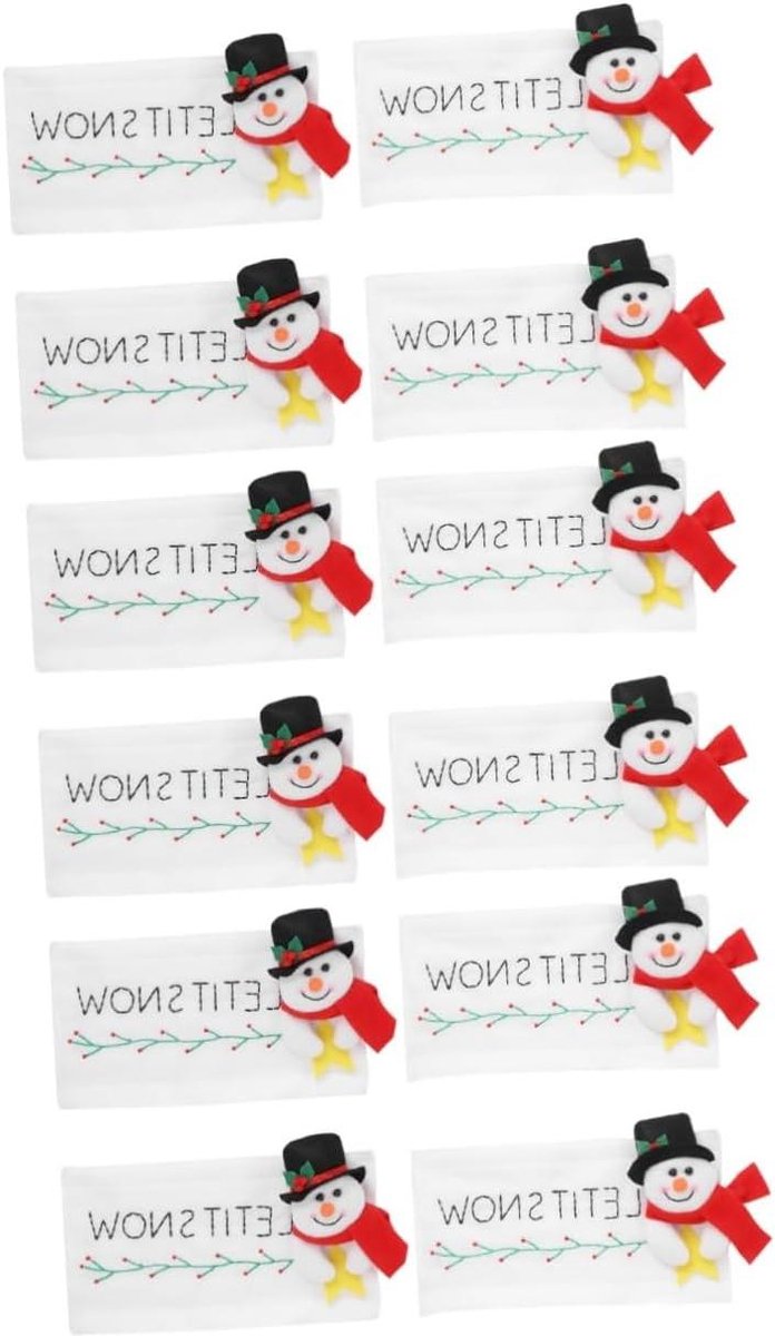 Koelkast Handvat Hoezen - Keuken Decoratie - Apparaten Beschermen - Feestelijk Kerst Patroon - 12 Stuks - Wit