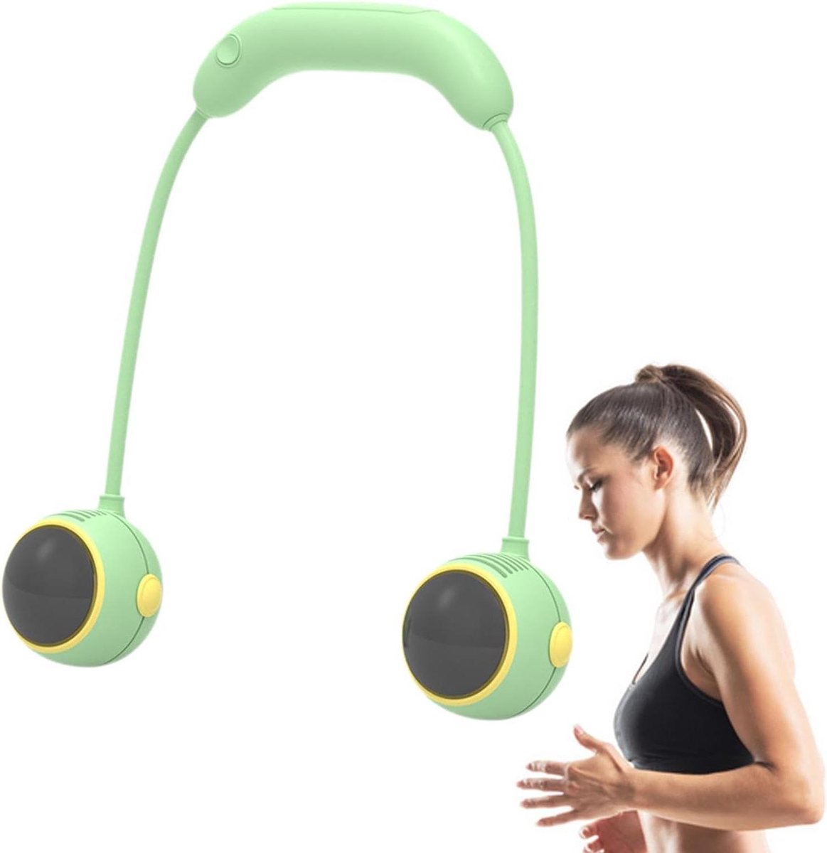 Draagbare Nekventilator - Persoonlijke Ventilator - Koel Blijven - 360 Graden Luchttoevoer - Unisex - Lichtgroen