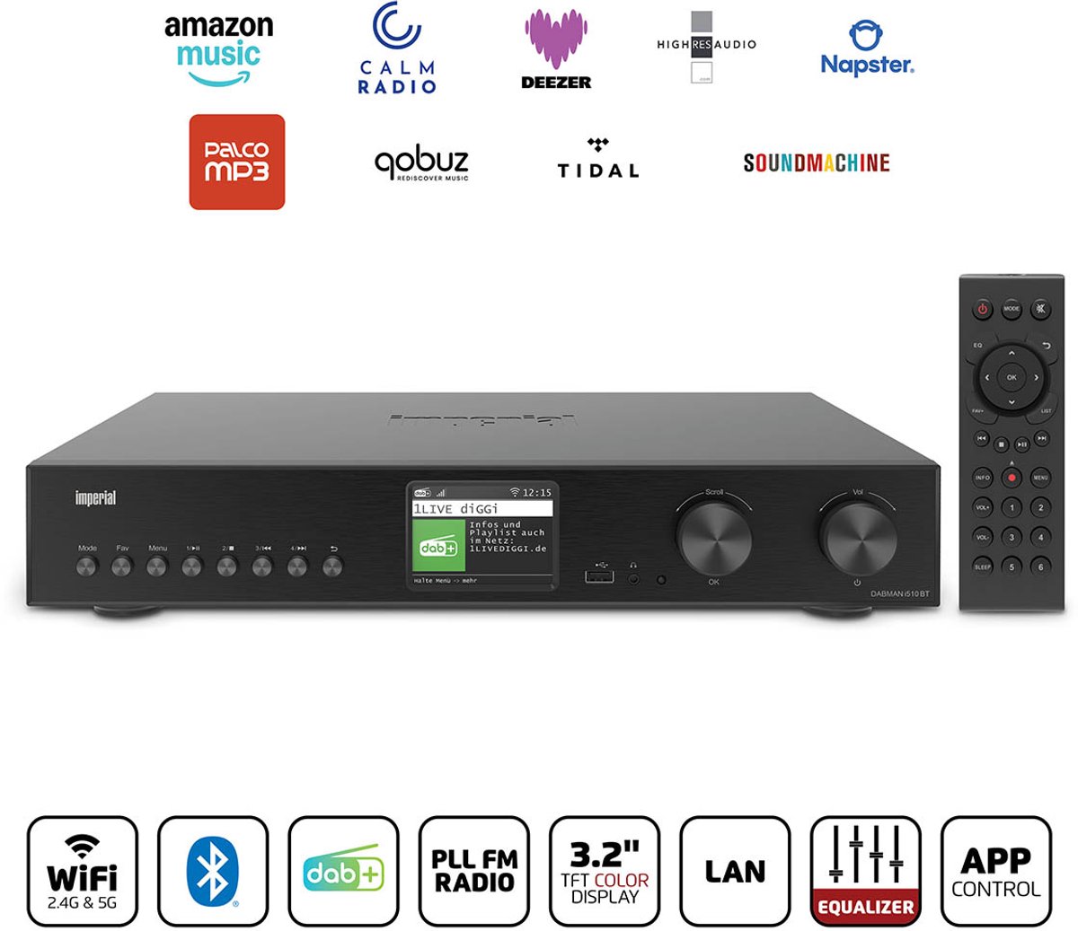 Imperial DABMAN i510 BT - Multifunctionele Radio - DAB+ / FM Radio - Internetradio - Bluetooth - Zwart
