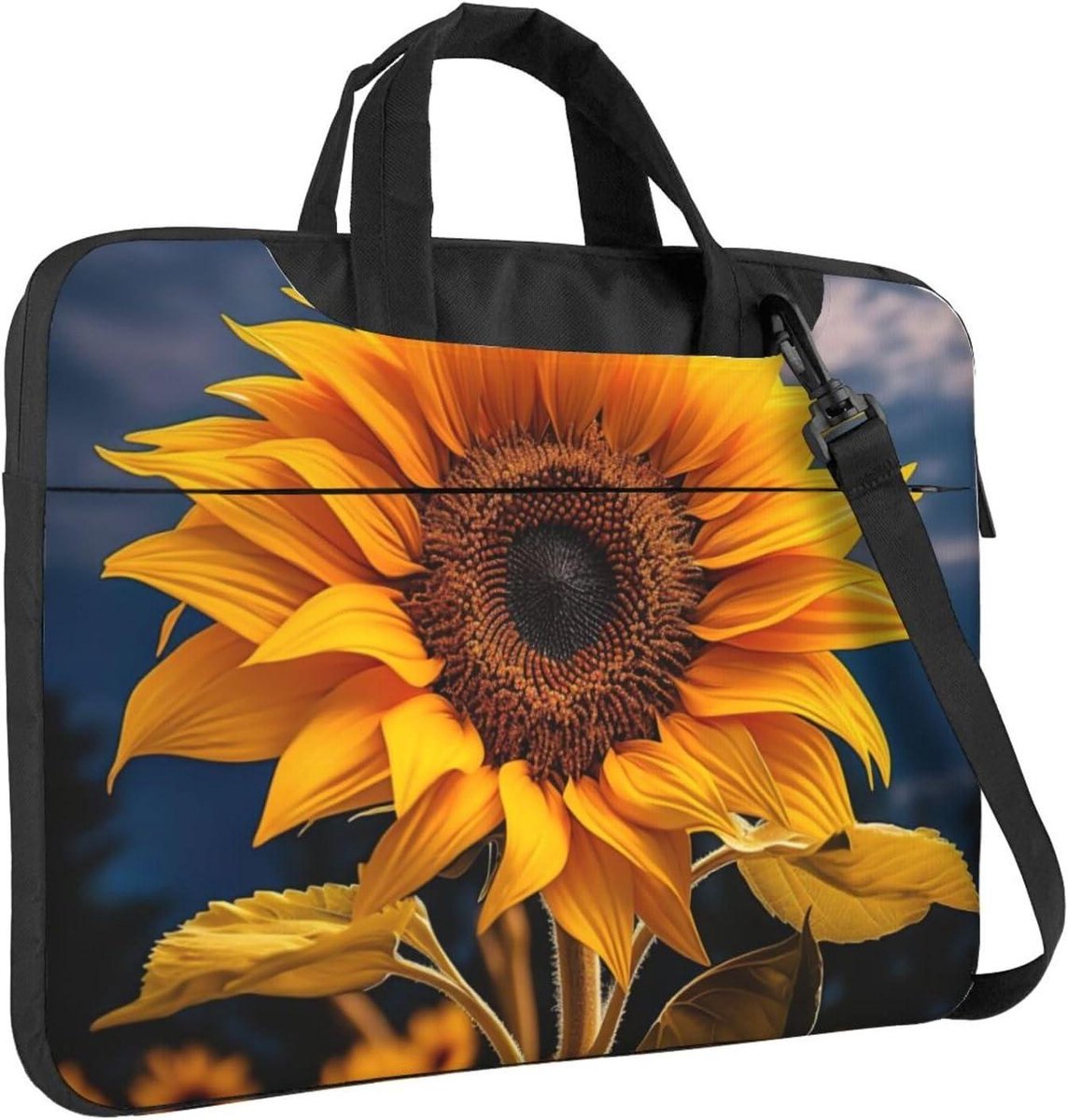 Laptoptas Unisex - Computertas Schoudertas - Werk en Reis - Waterbestendig Oxford Doek - Tot 15.75 inch - Zwart