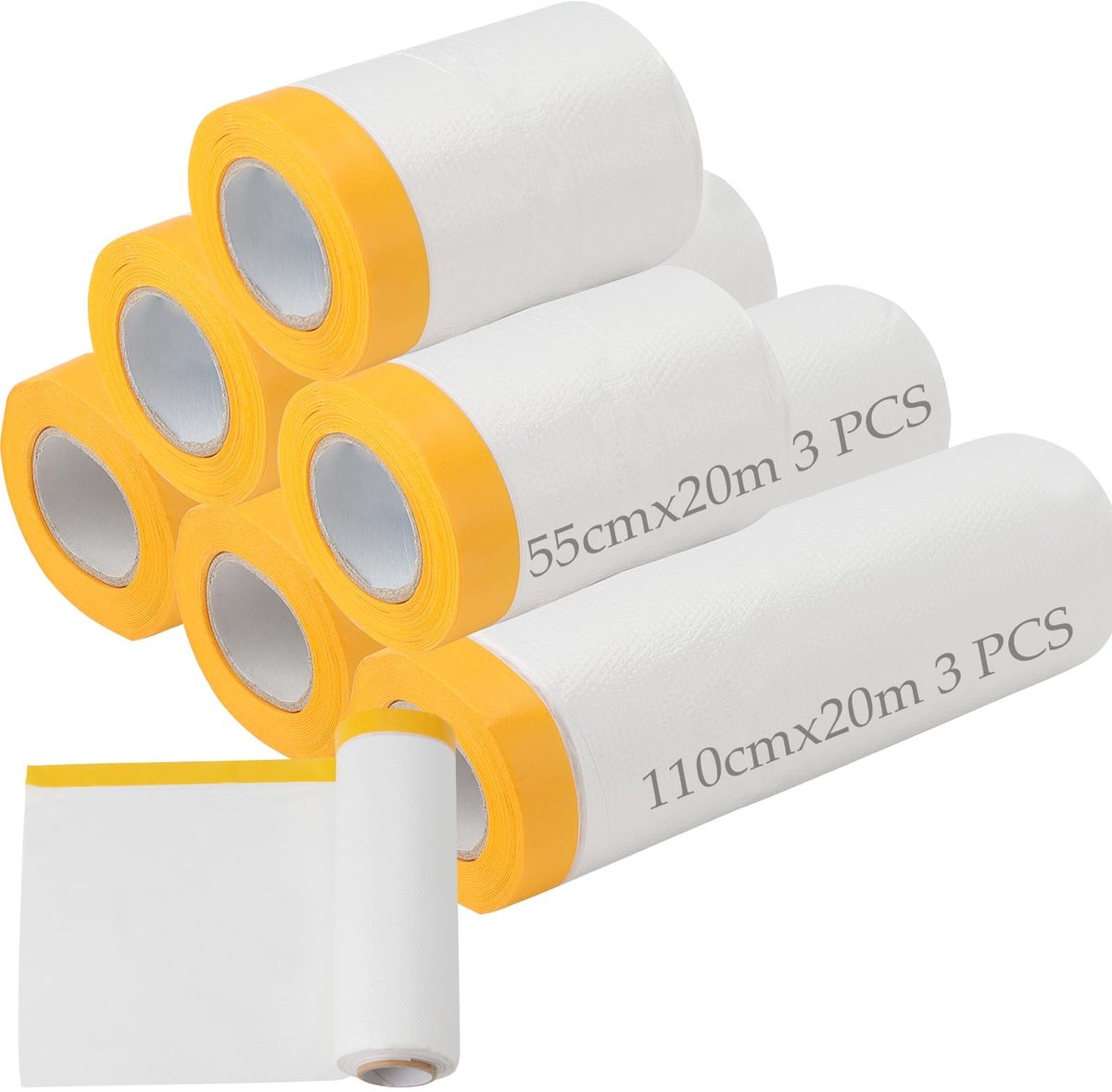 Dailygoods- Drop Doek 6 Pack - Maskerende Film - Afdekfolie - Waterdicht - Duurzaam - Zelfklevende Tape - Bescherming tegen Vlekken