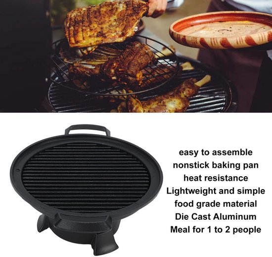 Dailygoods- Hibachi-grill Gietijzer - Draagbare BBQ-grill - Antiaanbak Grillpan - Eenvoudig te Monteren - Lichtgewicht - Ideaal voor Picknicks - Barbecuegrill — afbeelding 2