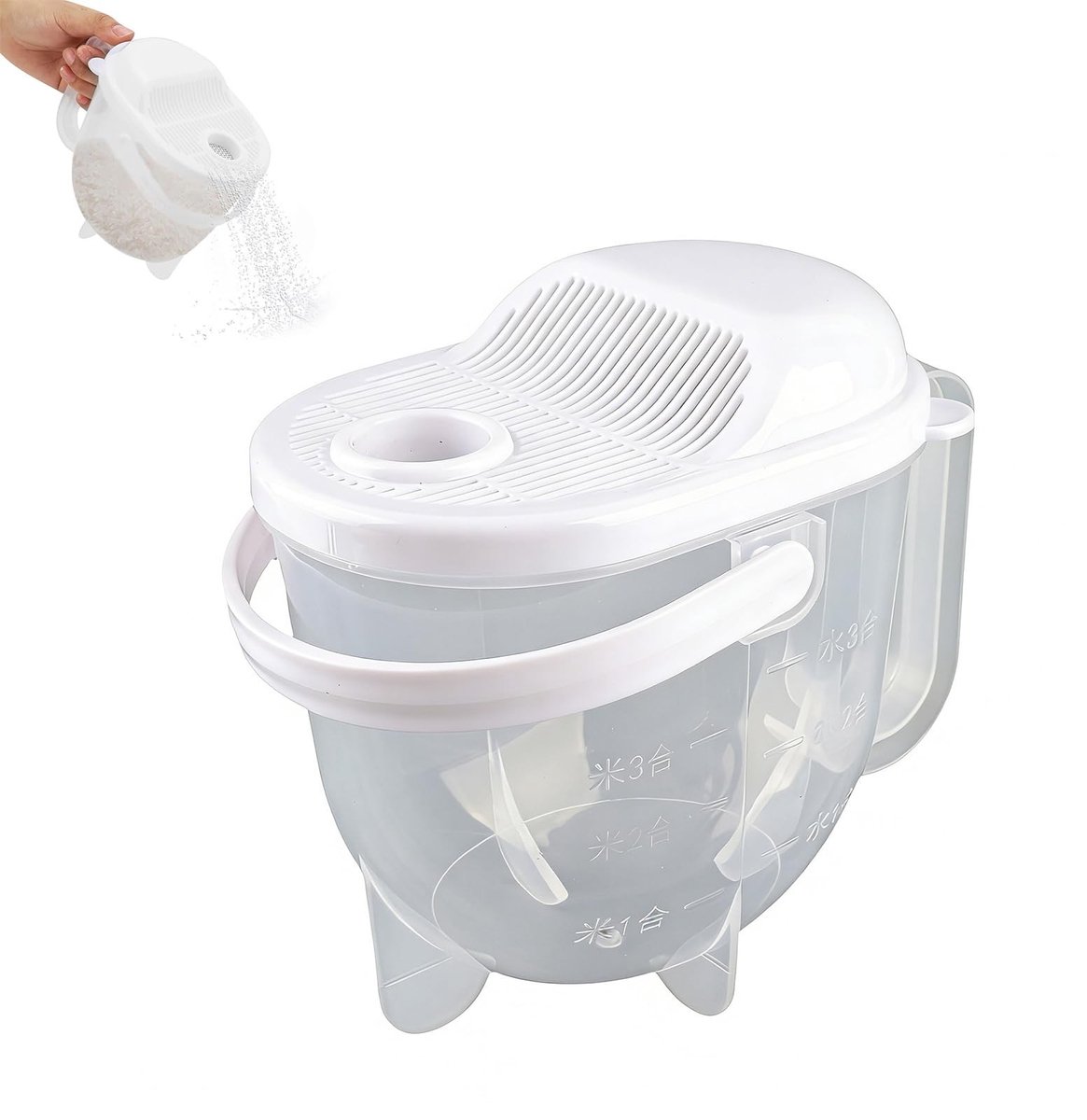 Dailygoods- Rijstwasmachine met handvat - Rijstwaszeef - Keukenzeef - Vergiet - Fijnmazig netfilter - Robuust materiaal
