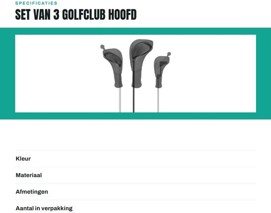 Dailygoods- Golfclub Covers - 3 Stuks - Zacht Nylon Composiet - Ademend - Flexibel Ontwerp - Bescherming tegen Schade - Golfclub Hoes van Dailygoods — afbeelding 3