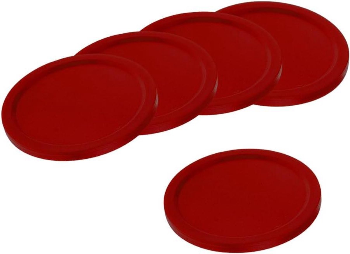 Air Hockey Pucks - Schijven Tafelspel - Spelplezier Vergroten - Duurzaam Plastic Materiaal - 50 mm Diameter - Rood