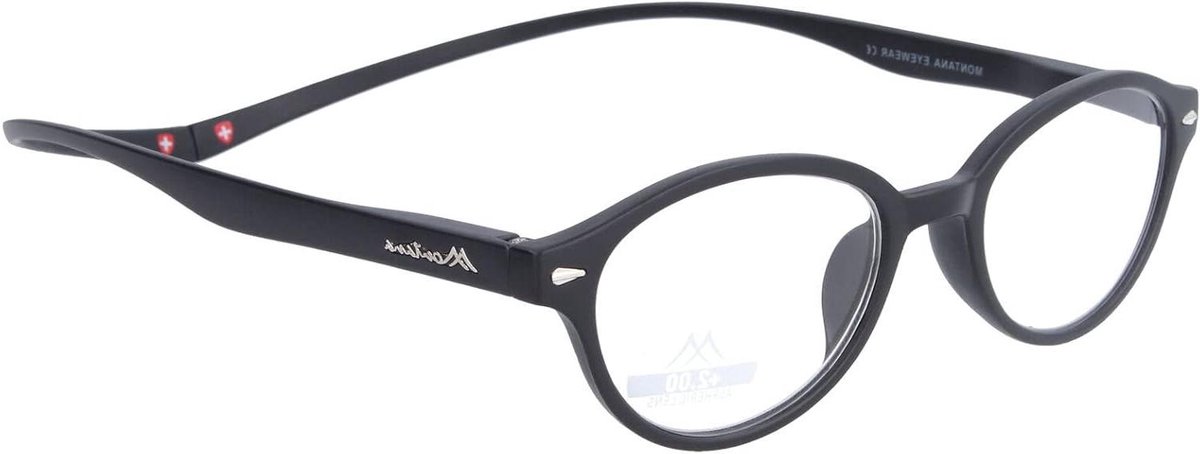 Ovale Leesbril - Hulp Bril - Lezen Zonder Moeite - Magneetsluiting - +1.00 Dpt - Zwart