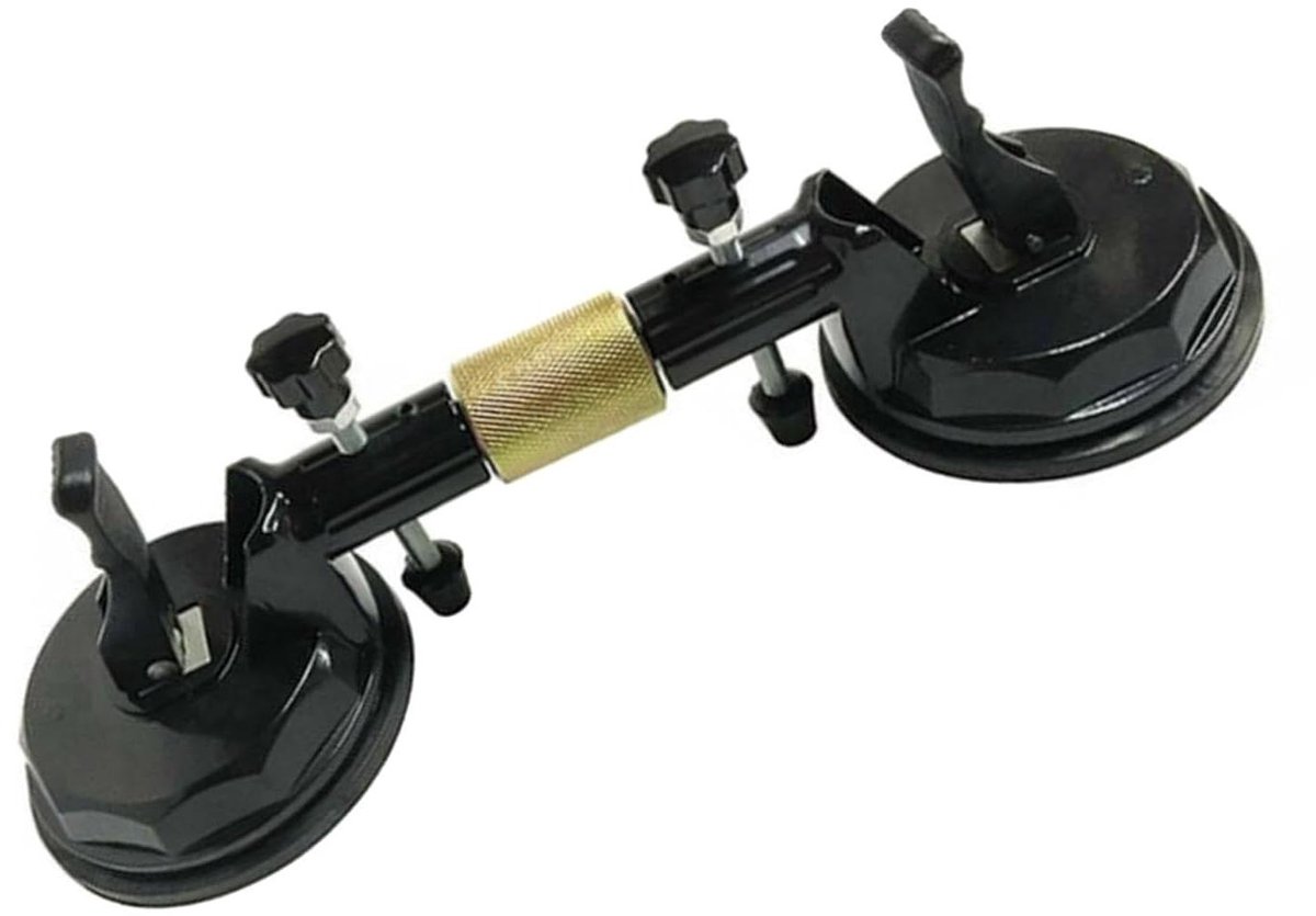 Zuignap Dubbel - Tegel Lifter - Vlakke Oppervlakken Verplaatsen - Krachtige Zuigkracht - 12cm Diameter - Zwart