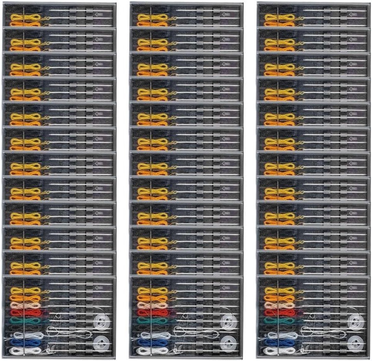 Voorgeschroefde Naald Kit - Mini Naaiset Snel Naaien - Noodreparaties - Schuifdeksel Ontwerp - 36 Dozen - Diverse Kleuren