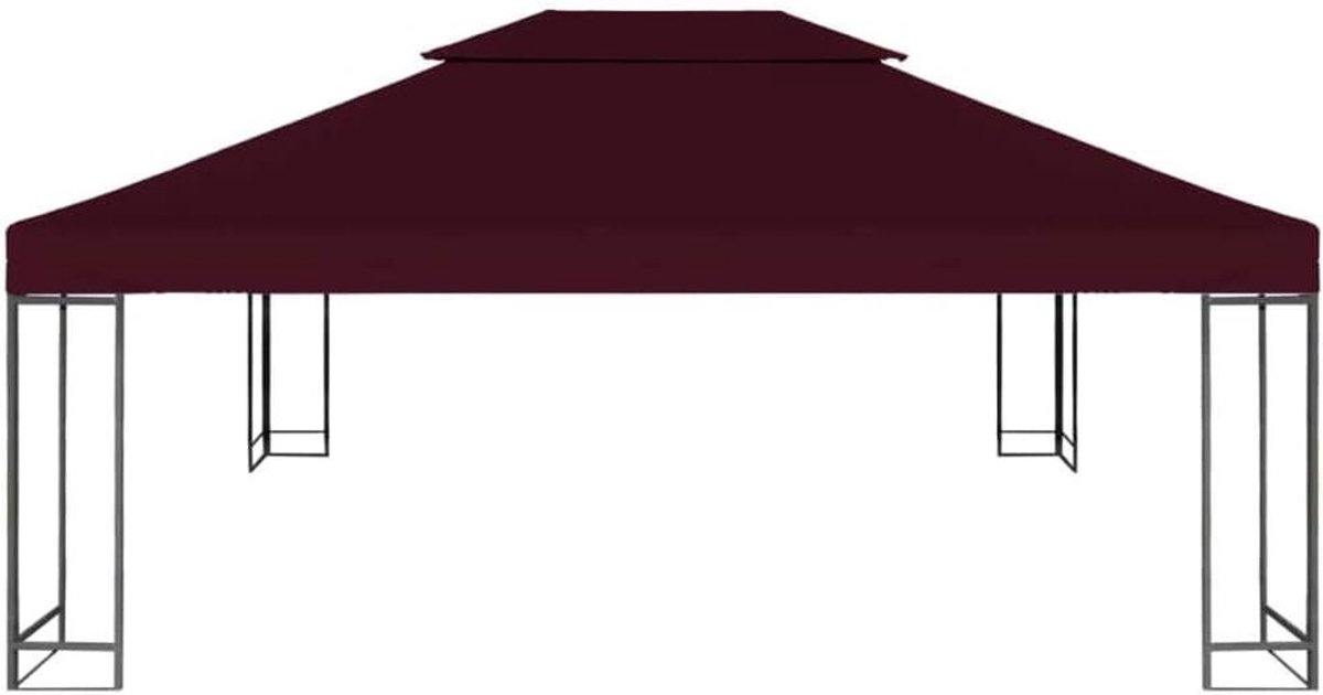 Partytentdak Reserveonderdeel - Tent Canopy - Buiten Ontspannen - UV- en Waterbestendig - 4 x 3 Meter - Wijnrood