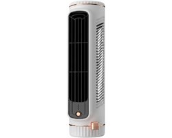 Ulisem – Tafeltorenventilator – 3 standen – USB oplaadbaar – Liggend en staand gebruik – Stille motor – Bladloos ontwerp – Draagbaar – Voor slaapkamer en kantoor – Wit