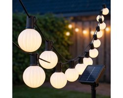 Cheqo solar lichtslinger met warmwitte bollen voor buiten