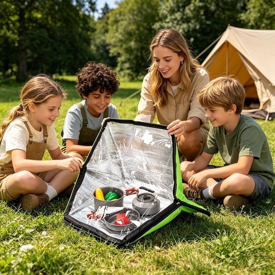 Zonne Oven - Zonne Kooktoestel - Buiten Koken - Opvouwbaar Ontwerp - 37L x 265B x 115H cm - Zwart — afbeelding 2
