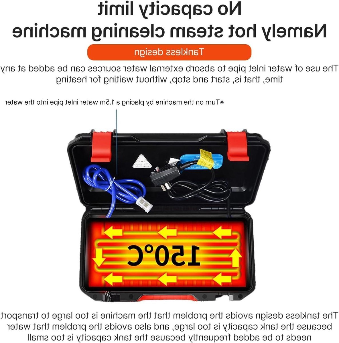 Commerciële Stoomreiniger - Hogedrukreiniger - Diepe Reiniging - Draagbaar Ontwerp - 3000W - Grijs