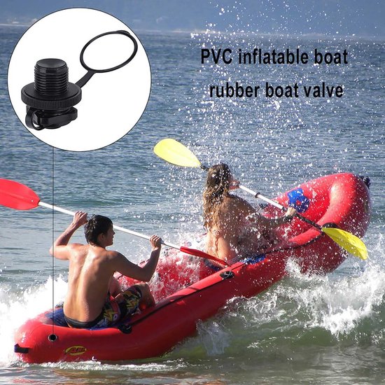 Luchtventiel Vervanging - Opblaasventiel Boot - Water Sporten - Lekvrije Afsluiting - 2 Stuks - Zwart — afbeelding 2