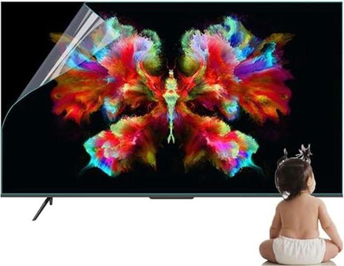 Anti-verblinding Film - Schermbeschermer TV - Oogcomfort Verhogen - Matte Afwerking - 50 inch 1095x616mm - Transparant