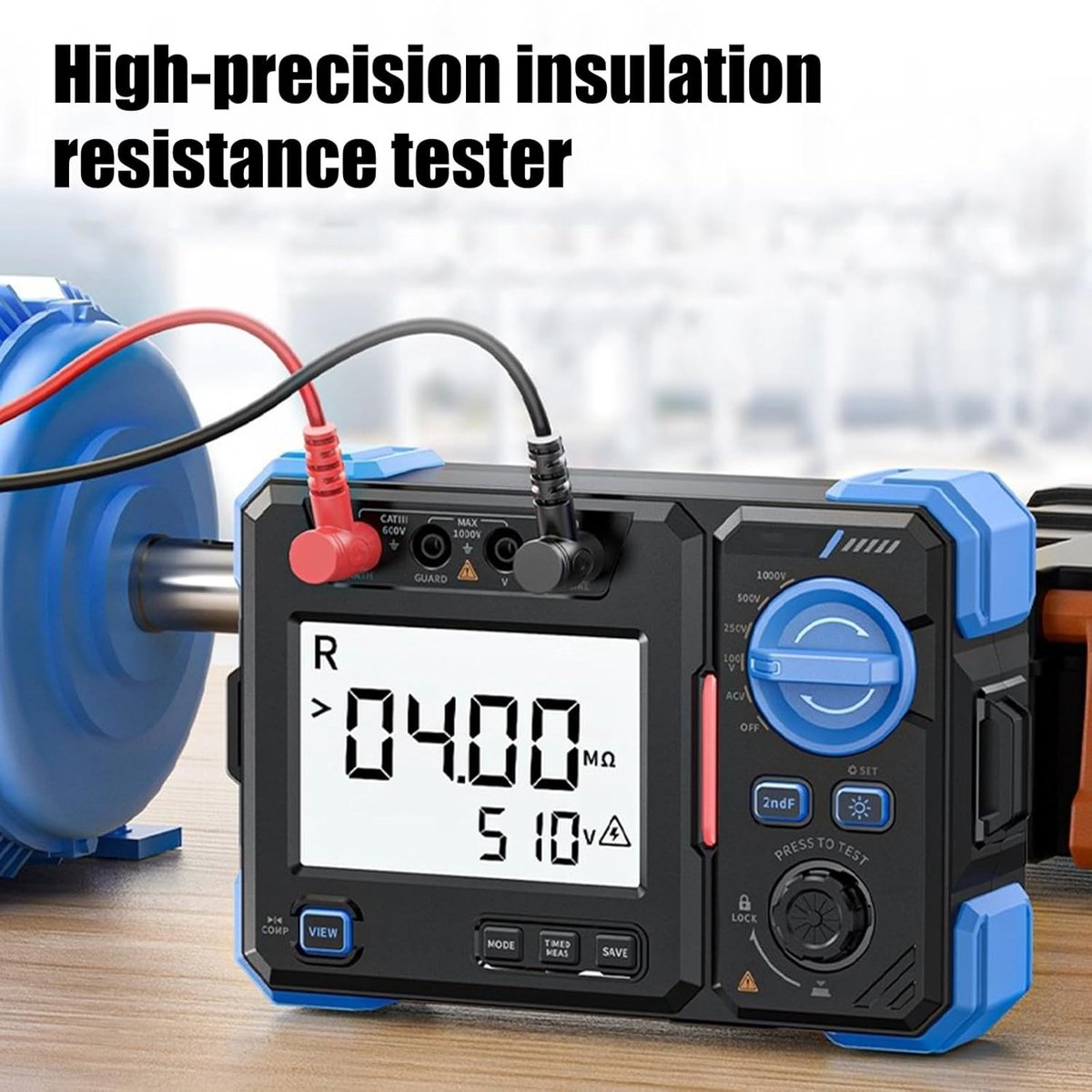 Isolatieweerstand Tester - Megohmmeter Weerstandsmeter - Elektrische Diagnostiek - Professionele Nauwkeurigheid - 18 x 66 x 124 mm - Zwart