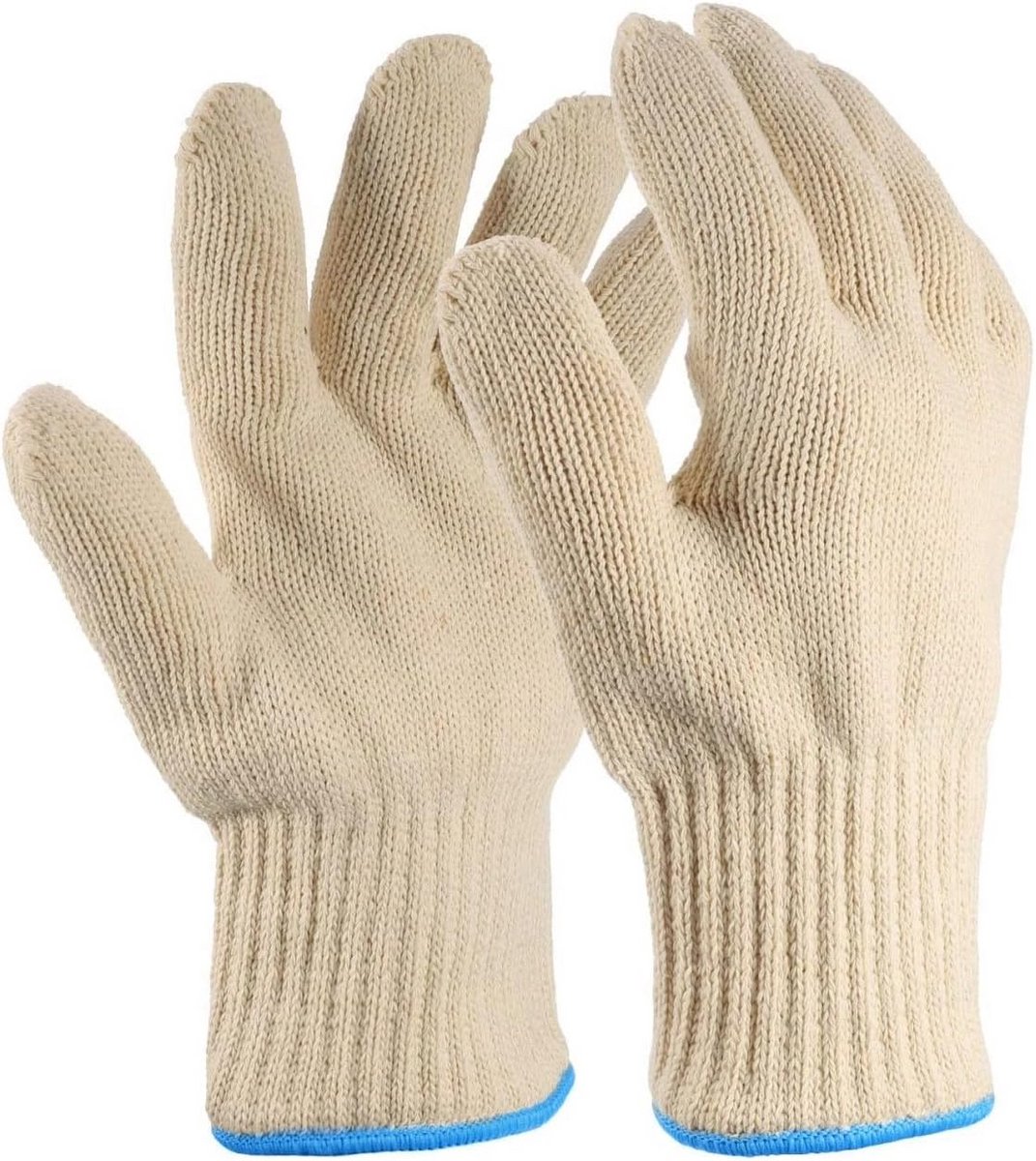 Ovenhandschoenen met vingers - Hittebestendige handschoenen - Veilig koken - Volledige vinger controle - 29x16 cm - Beige