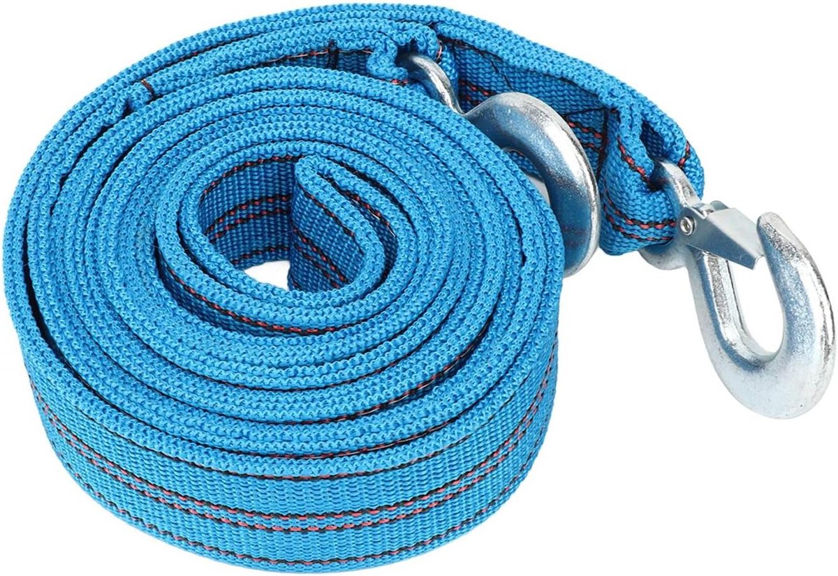 Sleepband met haak - Bergingskabel - Voertuigen Vervoeren - Hoge Laadcapaciteit - 4 meter - Zwart