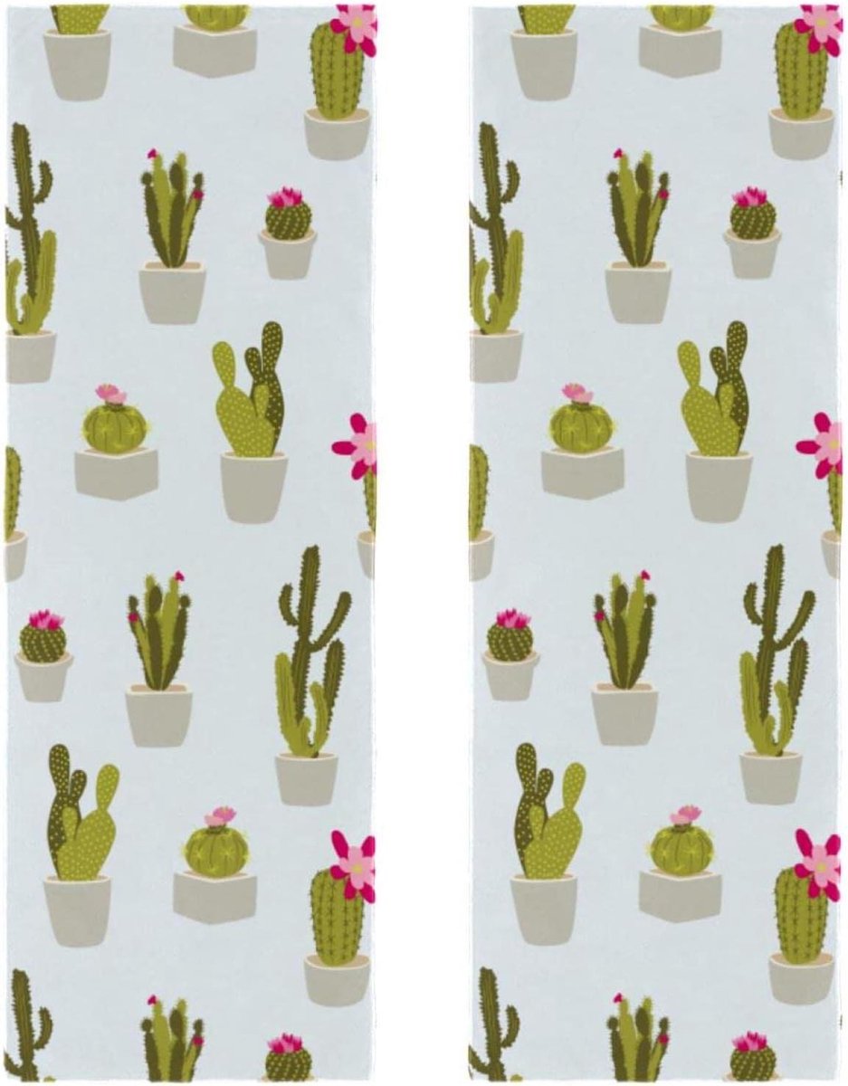 Microfiber Handdoek - Absorberende Doek - Sport & Reizen - Directe Koeling - 29.5 x 81.5 cm - Veelkleurig Cactus