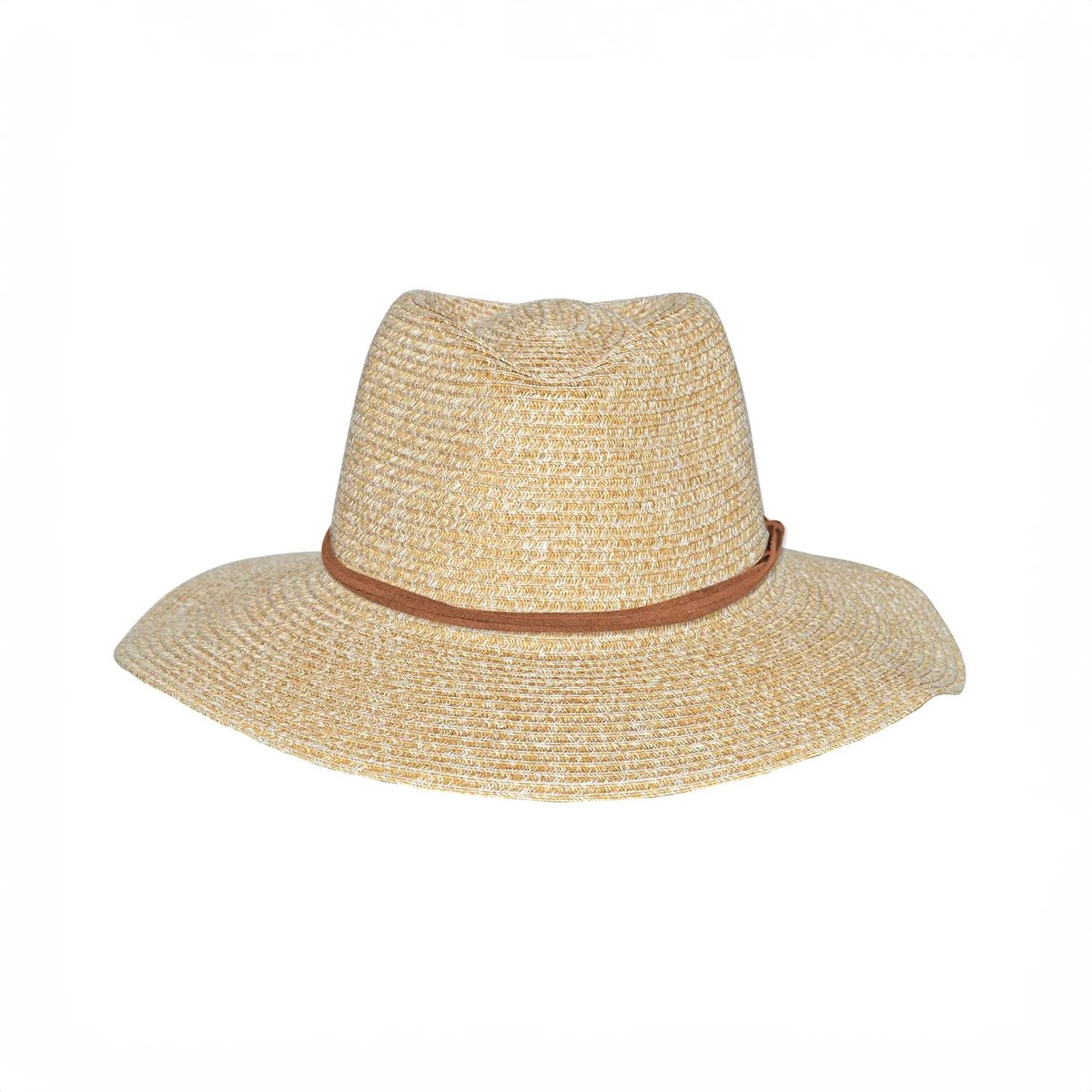 Fedora Hoed Dames & Heren - Summer Zonnehoed met Suède Band - UV Werend UPF50+ - Maat: M-L: 57 cm - Bruin