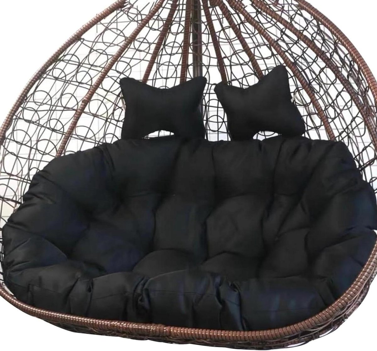 Outdoor Two Seater Chair, Hanging Egg Chair, Swing with Cushion, Large Size (130x110cm) 2 Seater Hanging Hanging Chair Replacement