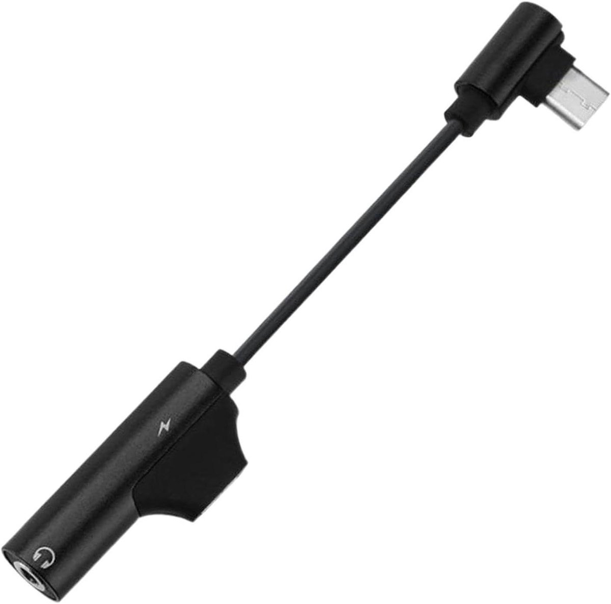 Audio Adapter - Type C Dongle - Muziek en Bellen - 2-in-1 Functie - 11.7 cm Lengte - Zwart