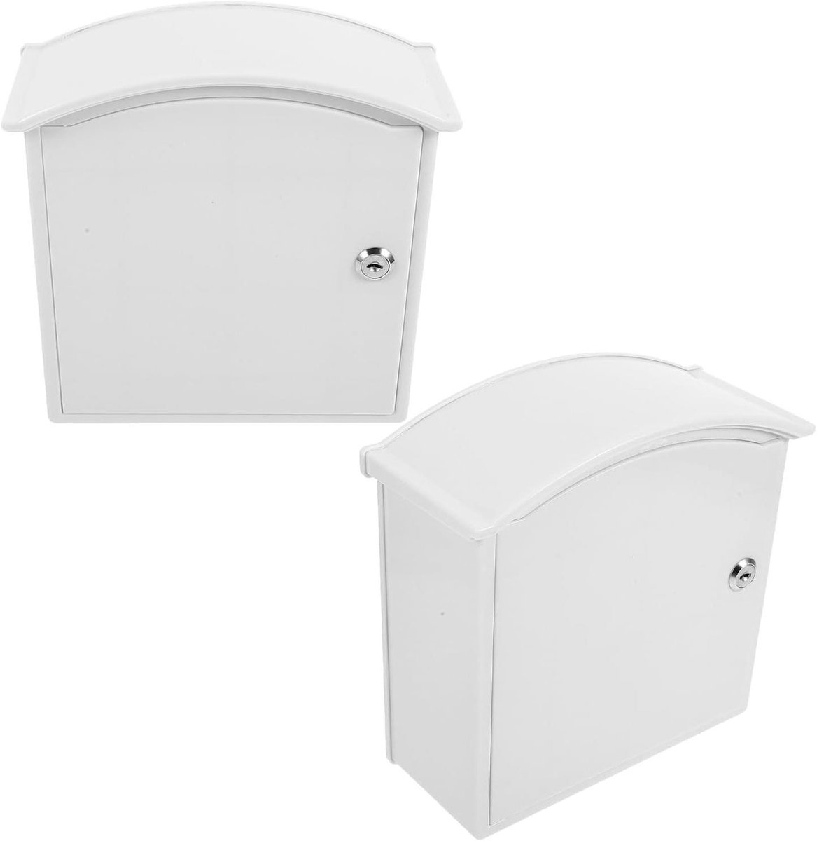 Brievenbus Set - Melkbus Decoratief - Post Ontvangen - Weerbestendig Boogontwerp - 24x24x10.5 cm - Wit