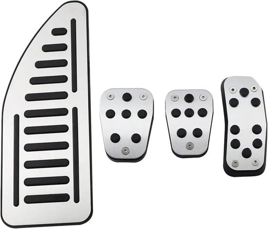Auto Pedaal Covers - Gas Rem Pedaal - Verbeterde Grip - Roestvrij Staal Rubber - One Size - Zilver — afbeelding 4