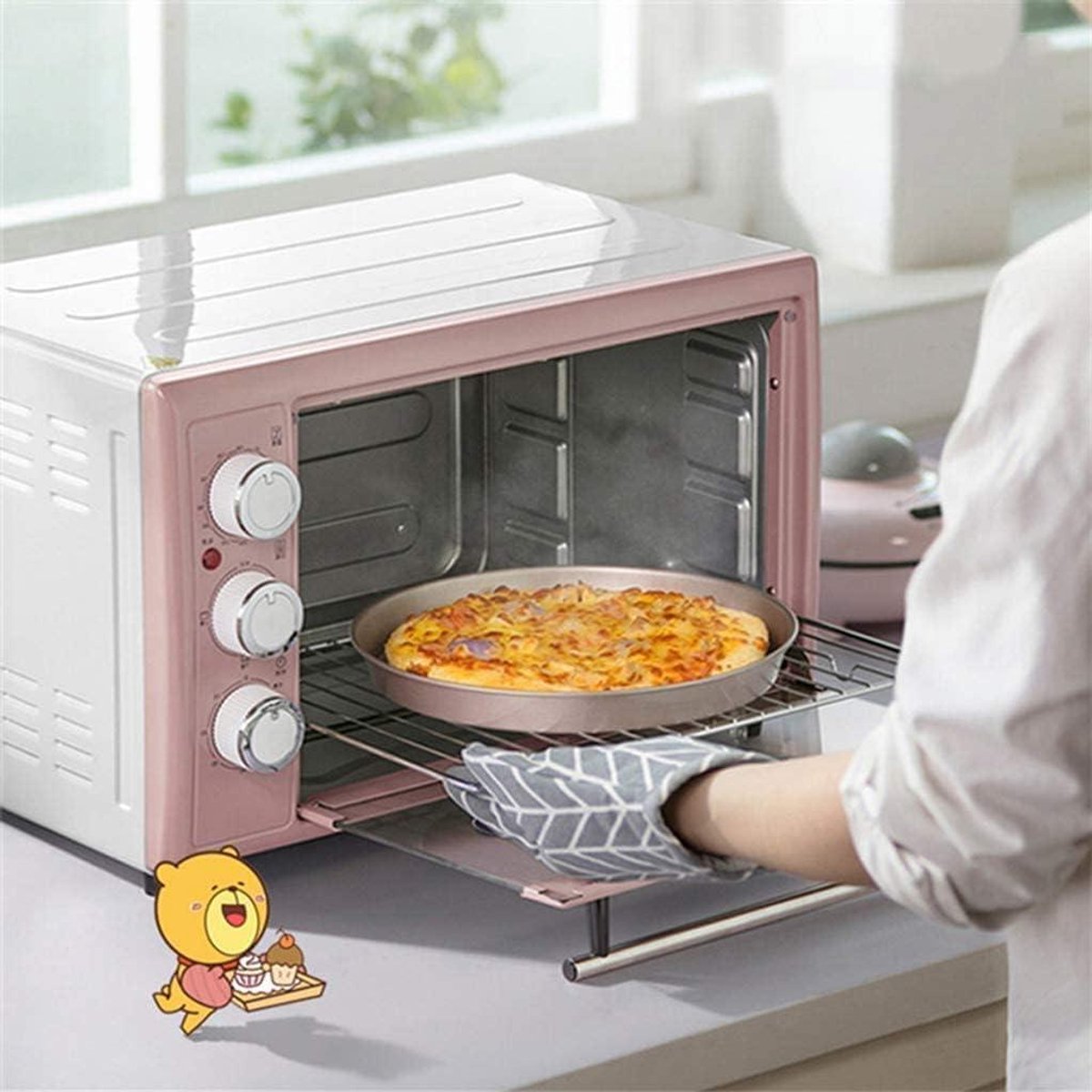 Elektrische Oven Mini Oven Thuis Bakken Multifunctioneel 30 Liter Zwart