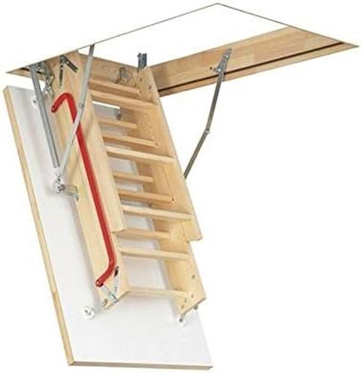 OPTISTEP OLE HOUT TIMBER OPVOUWBARE LOFT LADDER & HATCH 60CM X 120CM (280CM) Zolder Trappen …