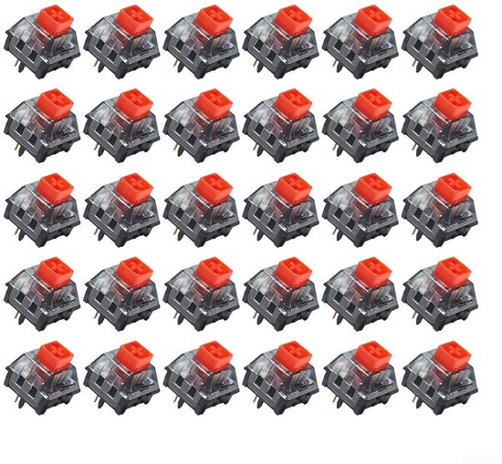 Mechanische Toetsenbord Schakelaars - Hot-Swap Schakelaars - Toetsenbord Aanpassen - 30 Stuks Set - 3-Pin 5-Pin - Wit Rood Bruin — afbeelding 3